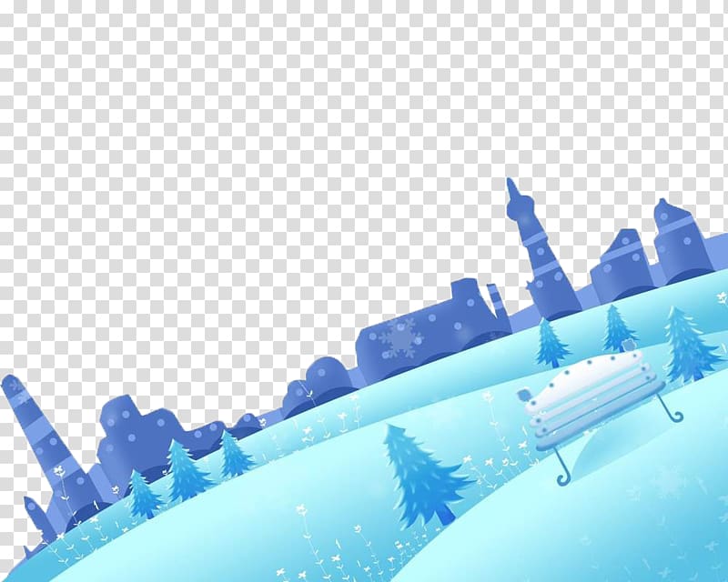 High-definition television , Hand-painted cartoon city snow transparent background PNG clipart