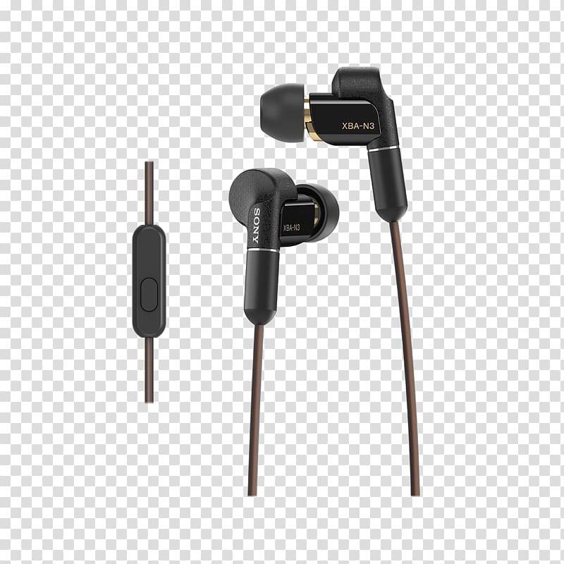 Sony XBA-N3AP Bass Sound Tube in-ear headphones, headphones transparent background PNG clipart