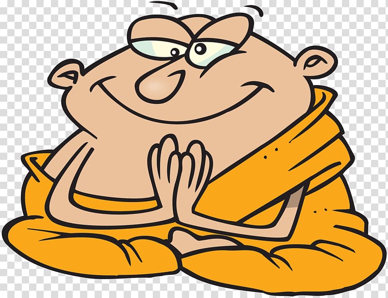 Monk Meditation Cartoon, monk transparent background PNG clipart