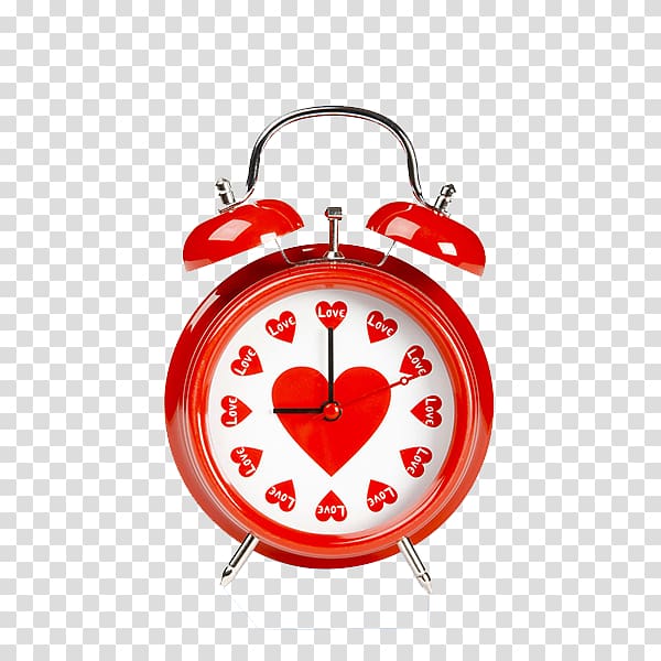 Alarm clock Heart Table , Alarm clock transparent background PNG clipart