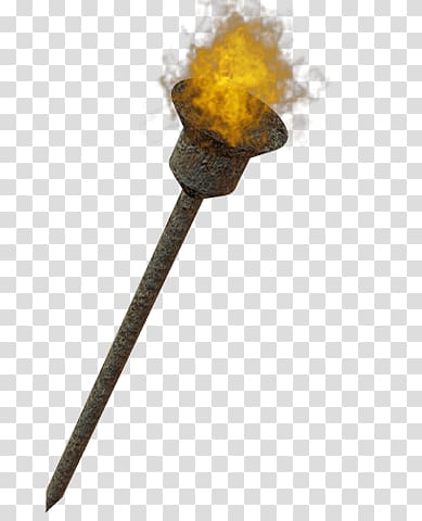 brown metal torch with fire illustration, Burning Torch transparent background PNG clipart