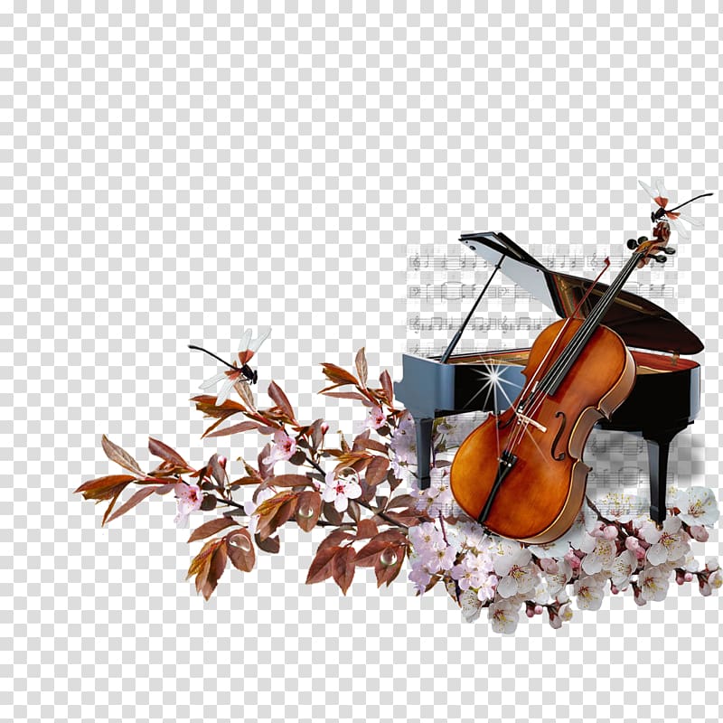 violin and grand piano illustration, Piano Cello String Musical instrument, A piano transparent background PNG clipart
