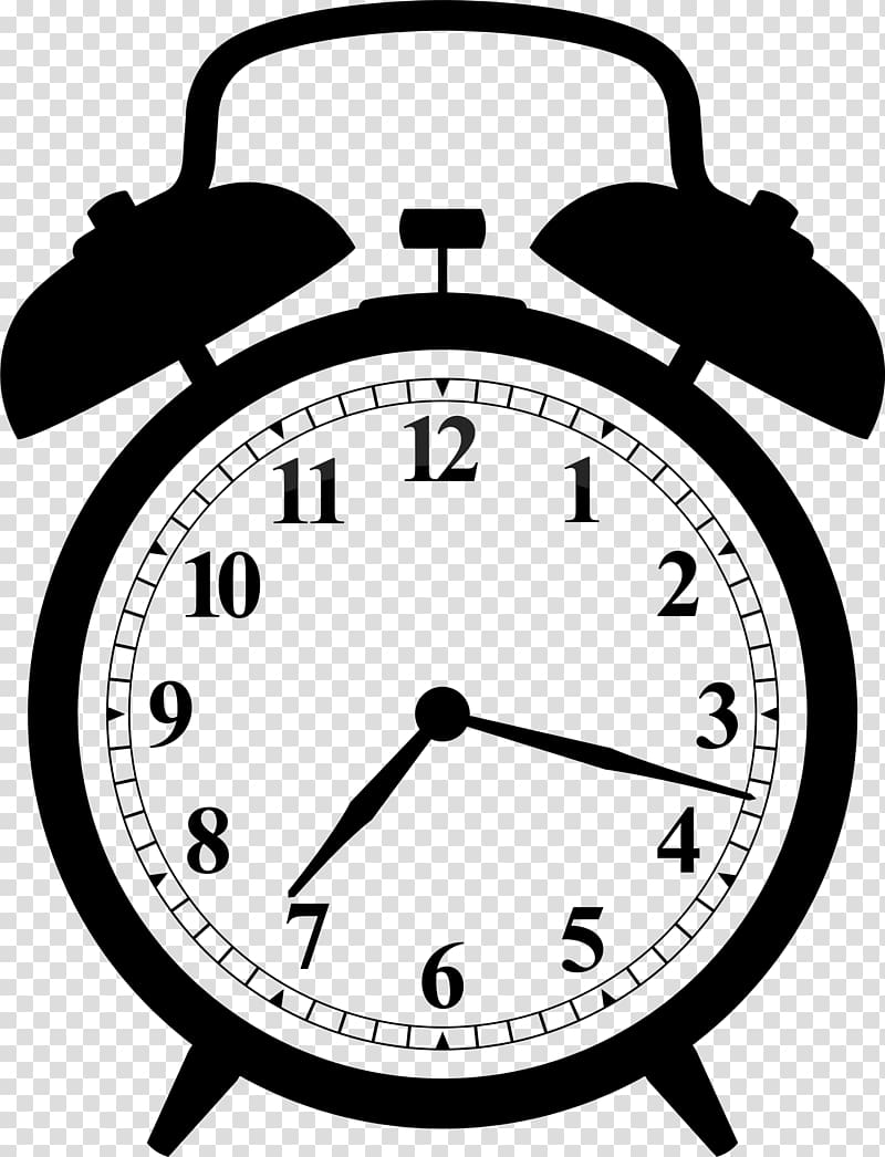 Clock face Alarm clock , Black simple alarm clock transparent background PNG clipart