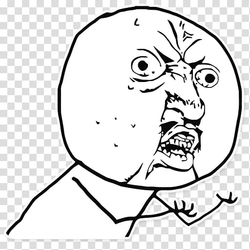 Rage Comic LOL Internet Meme Trollface PNG - area, art, black and white,  circle, comics