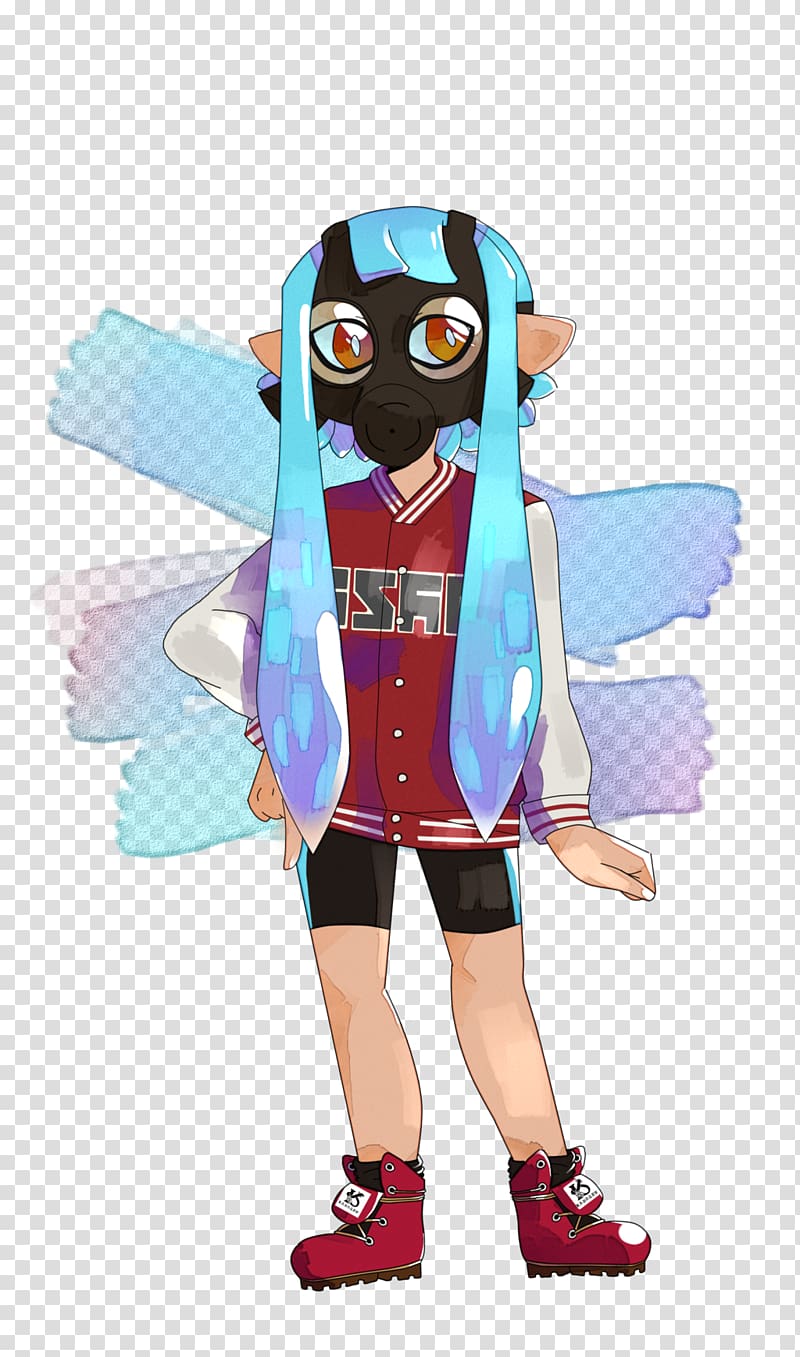 Splatoon 2 Art Mask Drawing, blue squid transparent background PNG clipart