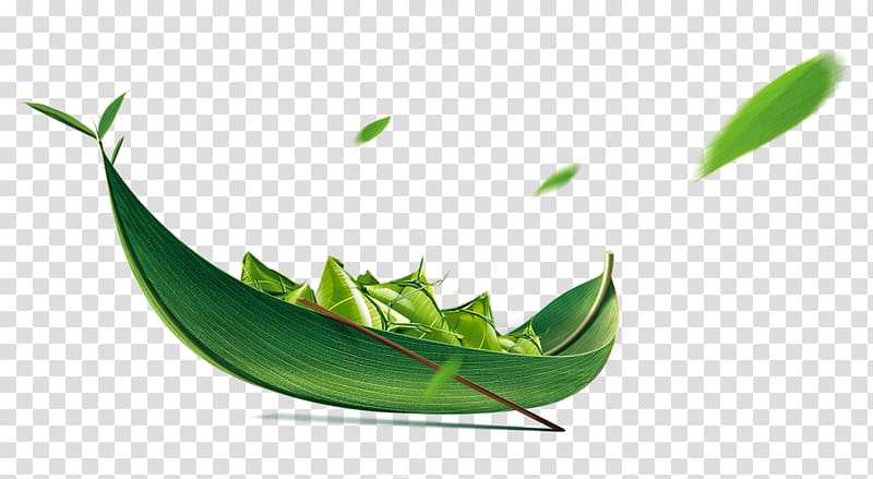 Zongzi Dragon Boat Festival Icon, Green bamboo leaves dragon boat dumplings Ching Ming Festival decorative patterns transparent background PNG clipart