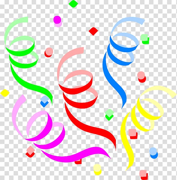 assorted-color spiral , Birthday cake Serpentine streamer Party , Streamers transparent background PNG clipart
