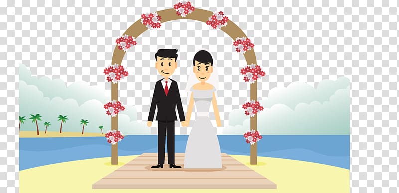wedding illustration, Wedding invitation Bridegroom Illustration, Wedding scene transparent background PNG clipart