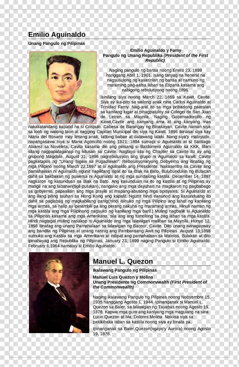 Emilio Aguinaldo First Philippine Republic President of the Philippines Famy, pilipinas transparent background PNG clipart