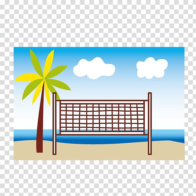 Beach volleyball Illustration, Beach volleyball net transparent background PNG clipart