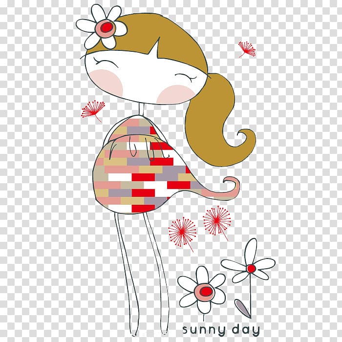 T-shirt , Cartoon Girl transparent background PNG clipart