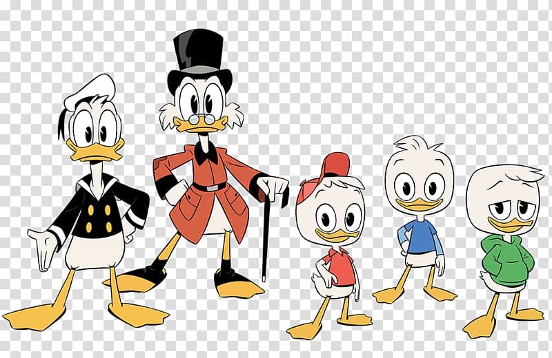 Huey, Dewey, Louie, and Uncle Donald PNG