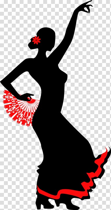 woman in dress illustration, Flamenco Dance illustration , Shadow Dancer transparent background PNG clipart