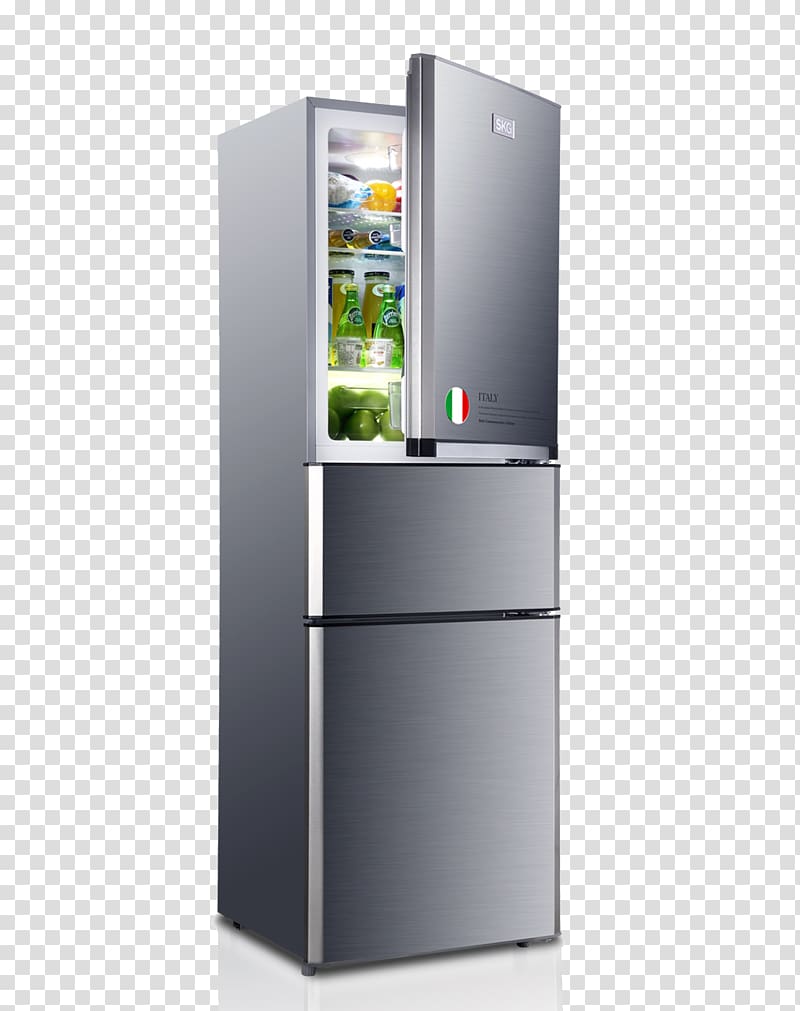 Refrigerator Gratis Energy conservation, Simple appearance of energy-saving quiet refrigerator transparent background PNG clipart
