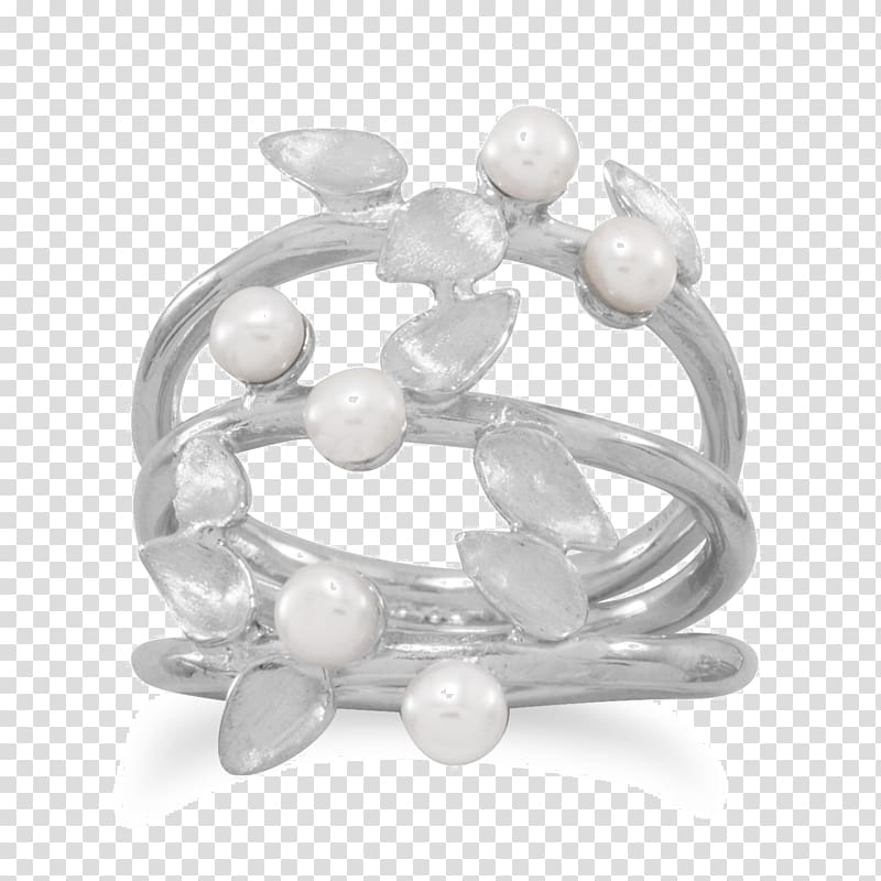 Cultured freshwater pearls Earring Rhodium, ring transparent background PNG clipart