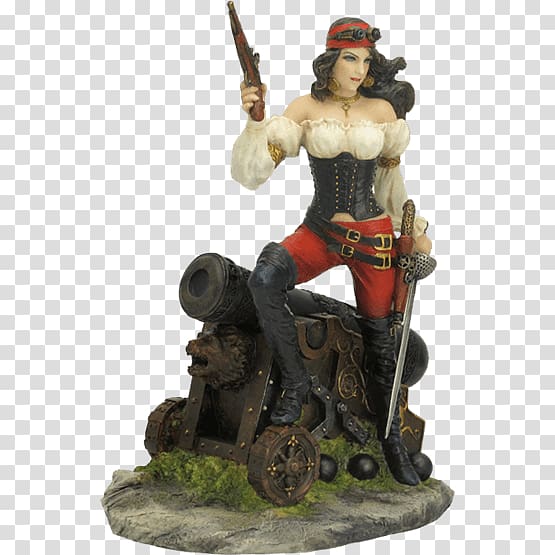Statue Figurine Golden Age of Piracy Sculpture, Pirate Woman transparent background PNG clipart