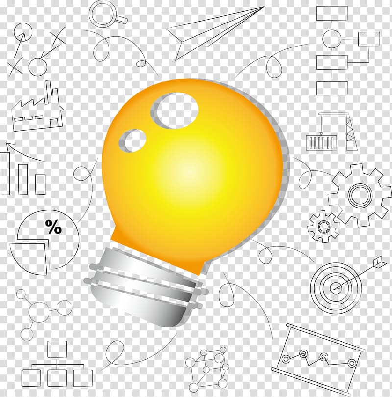 Incandescent light bulb Lamp, Creative creative hand-painted lamp transparent background PNG clipart