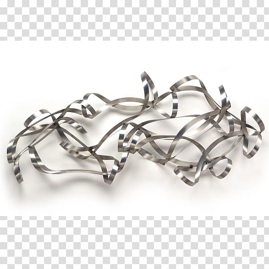Metal Ribbon Art Sculpture Silver, ribbon transparent background PNG clipart