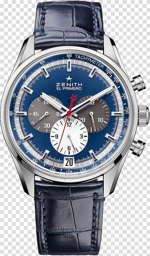 Zenith Automatic watch Chronograph Luxury goods, light blue shading transparent background PNG clipart