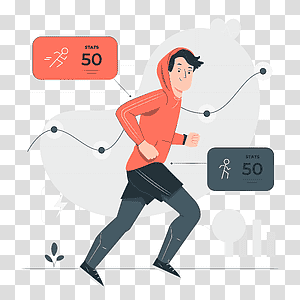 illustration, Fitness stats, statistics, chart, stats, running, healthy, workout, people, fitness transparent background PNG clipart thumbnail
