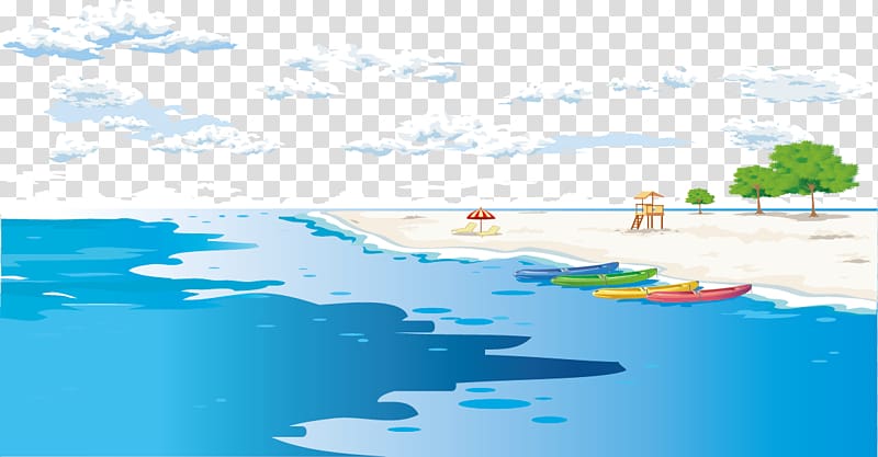 sea shore illustration, Sandy Beach Illustration, Beach transparent background PNG clipart