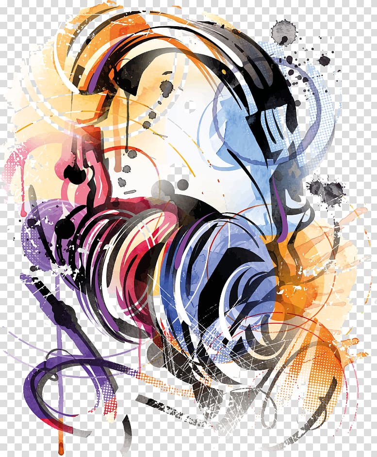 Headphones Euclidean , Hand drawn headphones transparent background PNG clipart