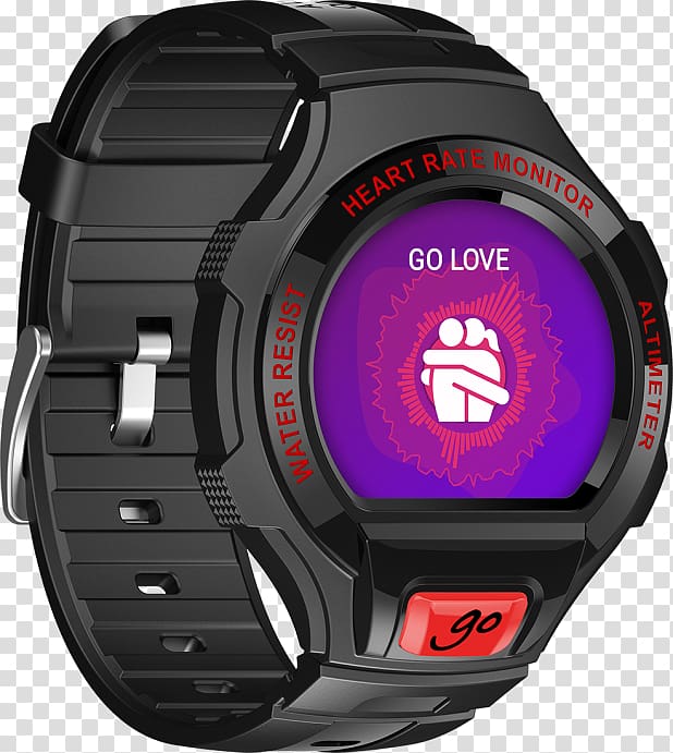 Alcatel GO WATCH Alcatel Mobile Smartwatch Alcatel OneTouch Smart Watch SM02 Black/Red, Large One Touch Go, alcatel one touch watch transparent background PNG clipart