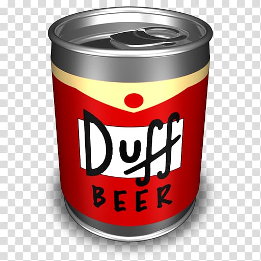 red Duff Beer can illustration, aluminum can brand mug, Duff 1 transparent background PNG clipart