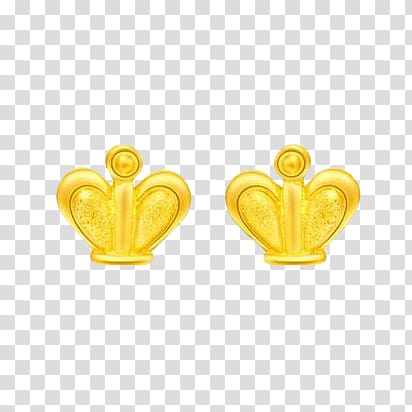 chow tai fook gold crown earrings transparent background PNG clipart