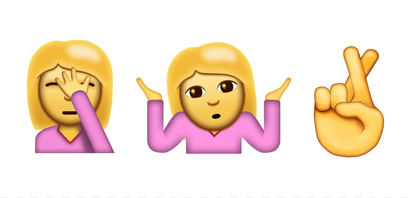 iPhone Emoji Facepalm Shrug, Emoji transparent background PNG clipart