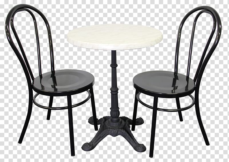 black-and-white 3-piece bistro set, Table Cafe Coffee Chair Bar stool, wheelchair transparent background PNG clipart