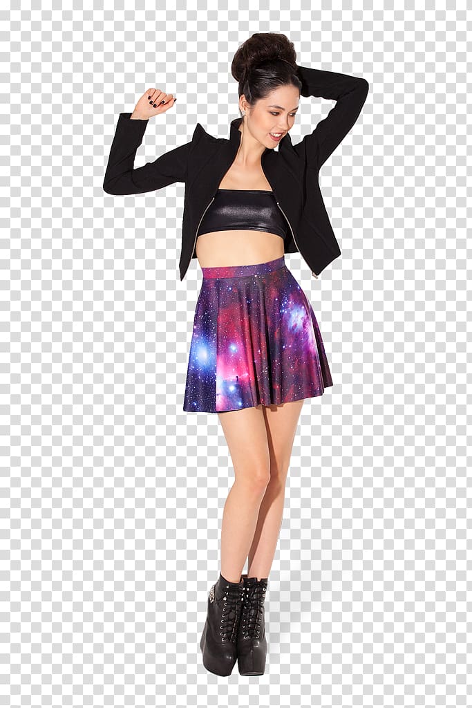 Skirt Pleat Clothing Purple Dress, cosmic nebula transparent background PNG clipart