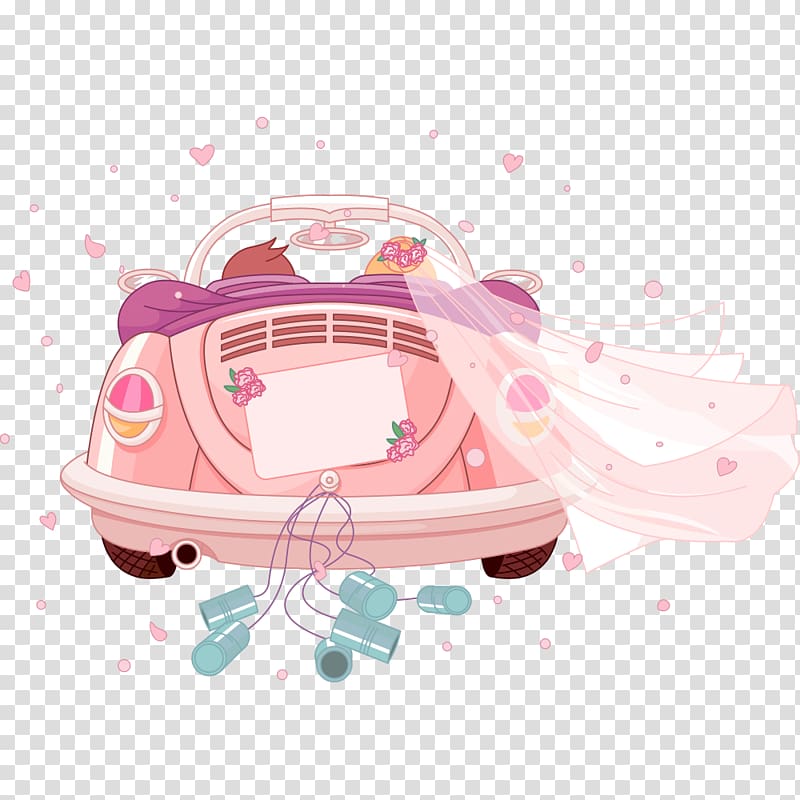 pink and purple car illustration, Wedding invitation Marriage , New cars in transparent background PNG clipart