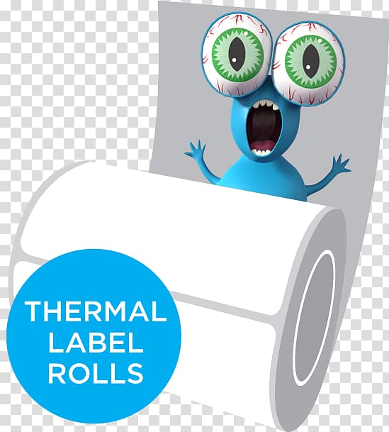 Label Barcode printer Product Thermal printing, blue monster can transparent background PNG clipart