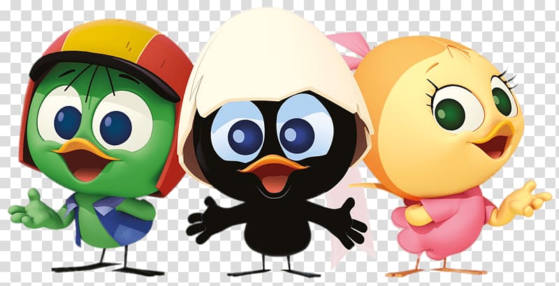 three chick illustrations, Calimero & Friends Group transparent background PNG clipart