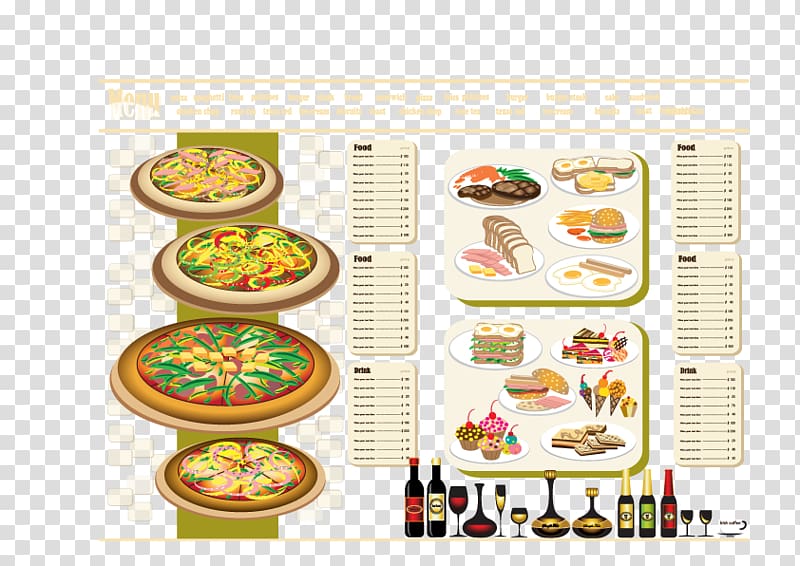 Pizza Fast food Cafe, menu elements transparent background PNG clipart