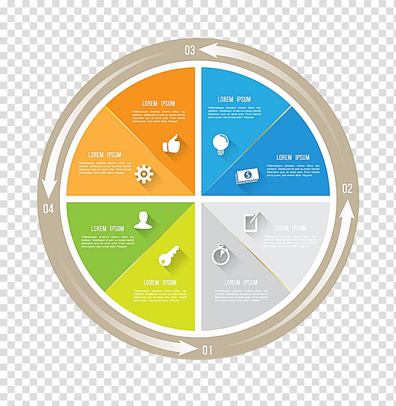 Arrows and pie chart creative transparent background PNG clipart