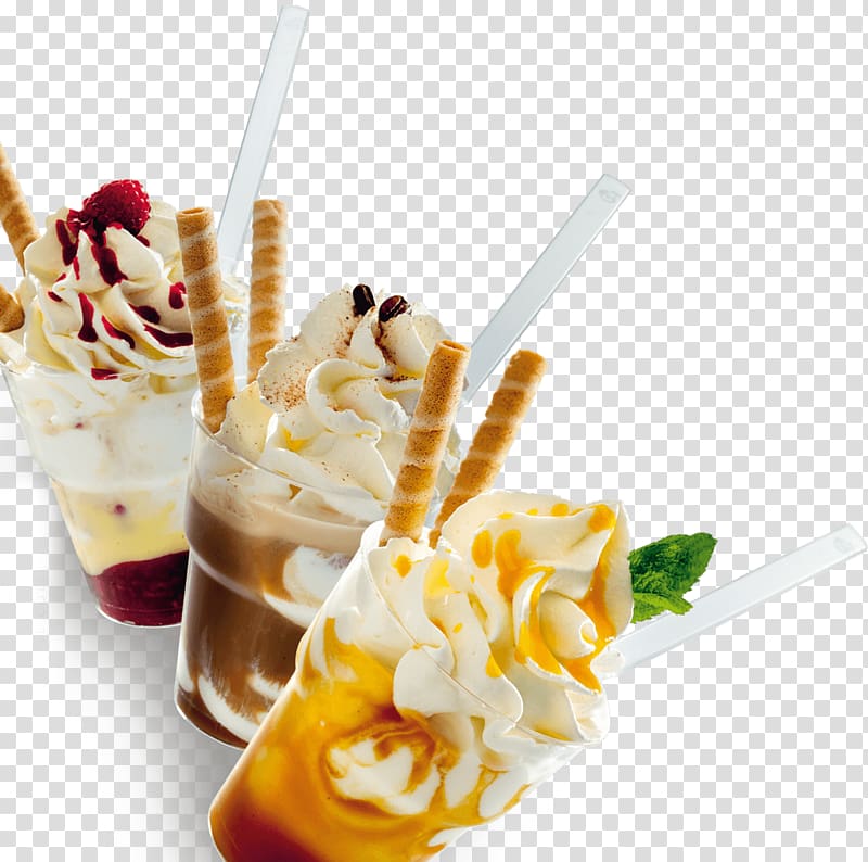 Sundae Gelato Frozen yogurt Parfait Whipped cream, others transparent background PNG clipart