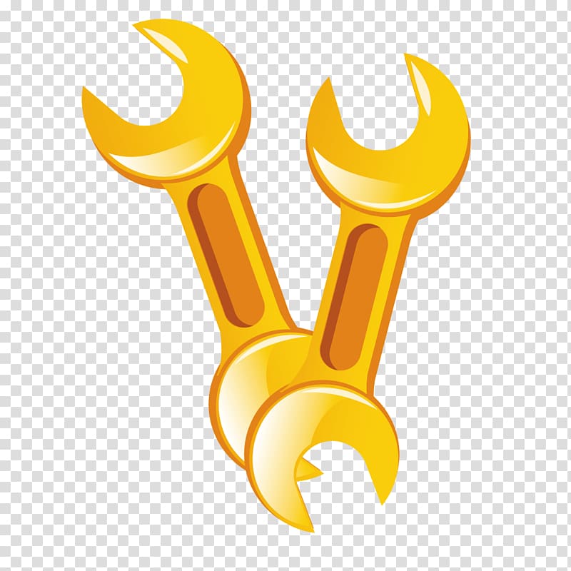 Wrench Hex key Torque, Yellow wrench material transparent background PNG clipart