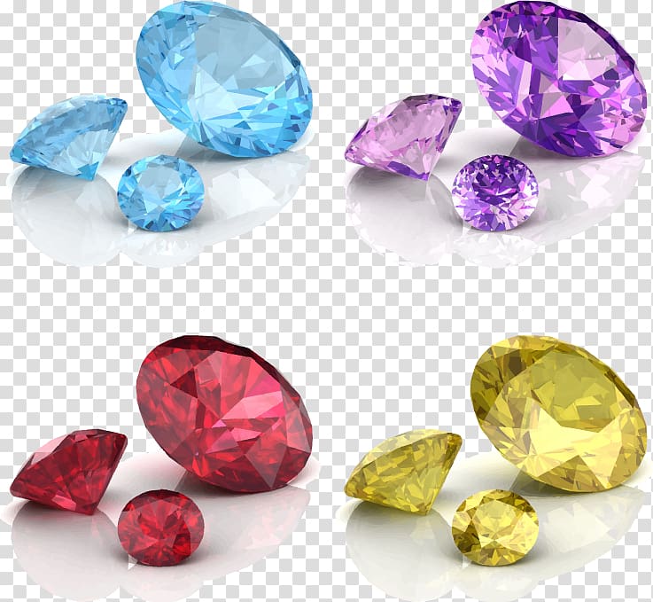 Diamond color Gemstone Jewellery, colored diamonds transparent background PNG clipart