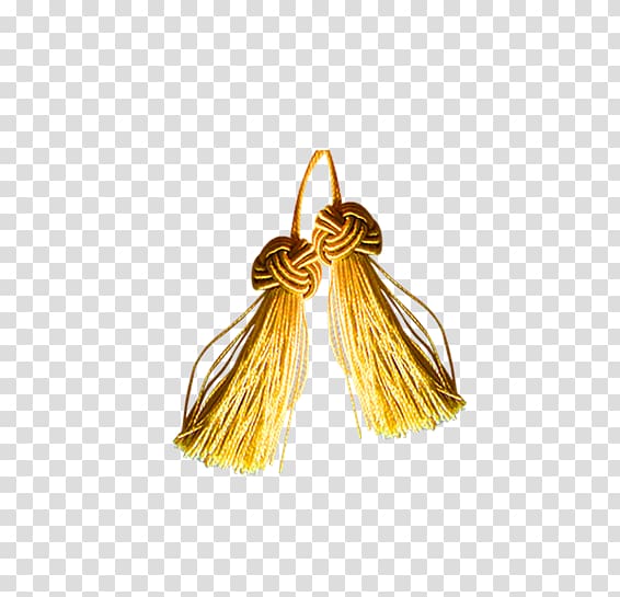 yellow tassel art, Tassel, Golden tassels transparent background PNG clipart