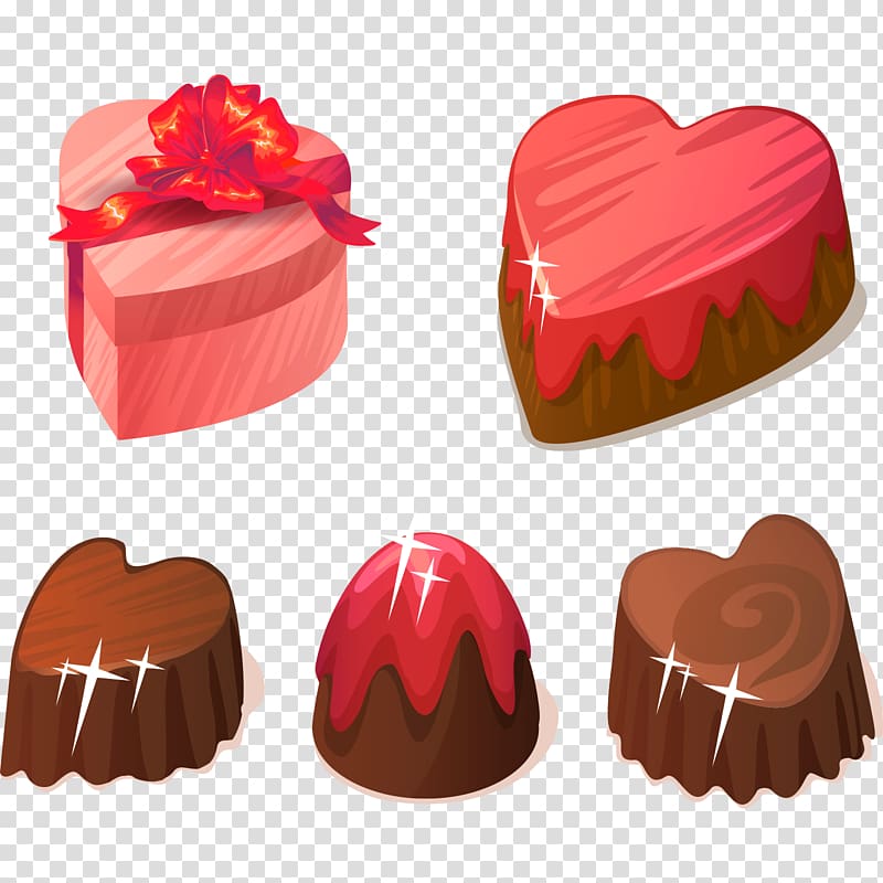 Chocolate Bonbon Dessert, Exquisite chocolate candy love transparent background PNG clipart