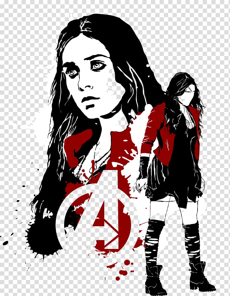 Elizabeth Olsen Wanda Maximoff Avengers: Age of Ultron Captain America Quicksilver, witch transparent background PNG clipart