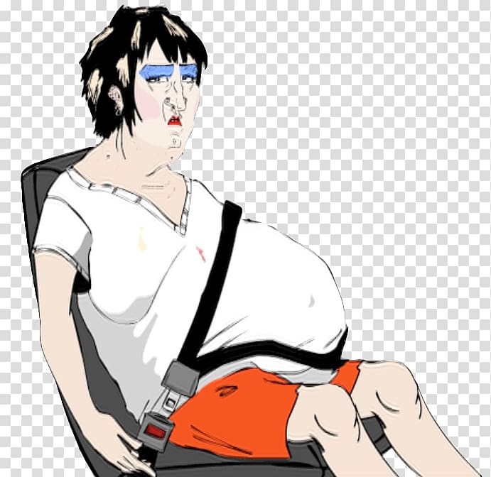 Black hair Mangaka Character , seat belt transparent background PNG clipart