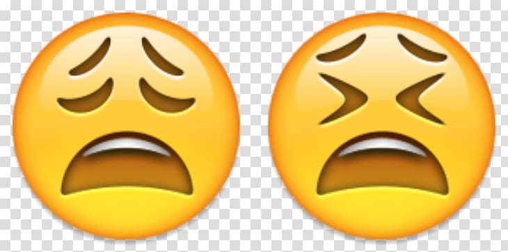 Two Worried Emojis Apple Color Emoji Emoticon Iphone Emoji