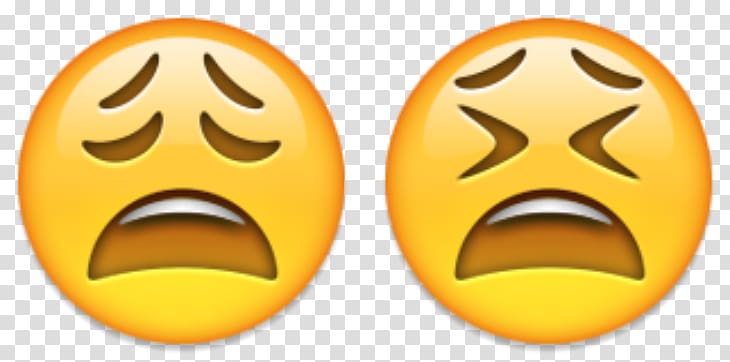 two worried emojis apple color emoji emoticon iphone