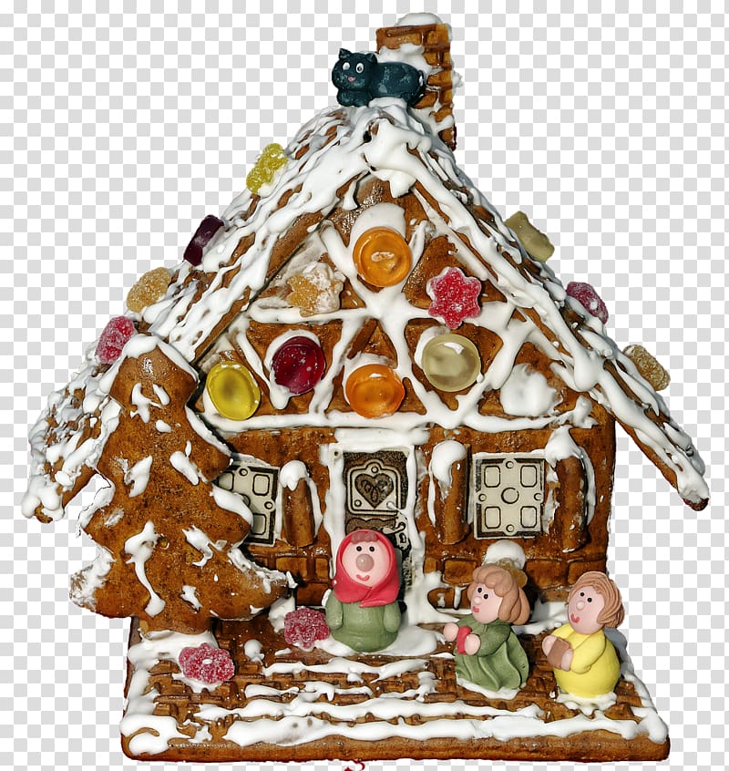 Gingerbread house Marzipan Food Christmas cake, chocolate transparent background PNG clipart