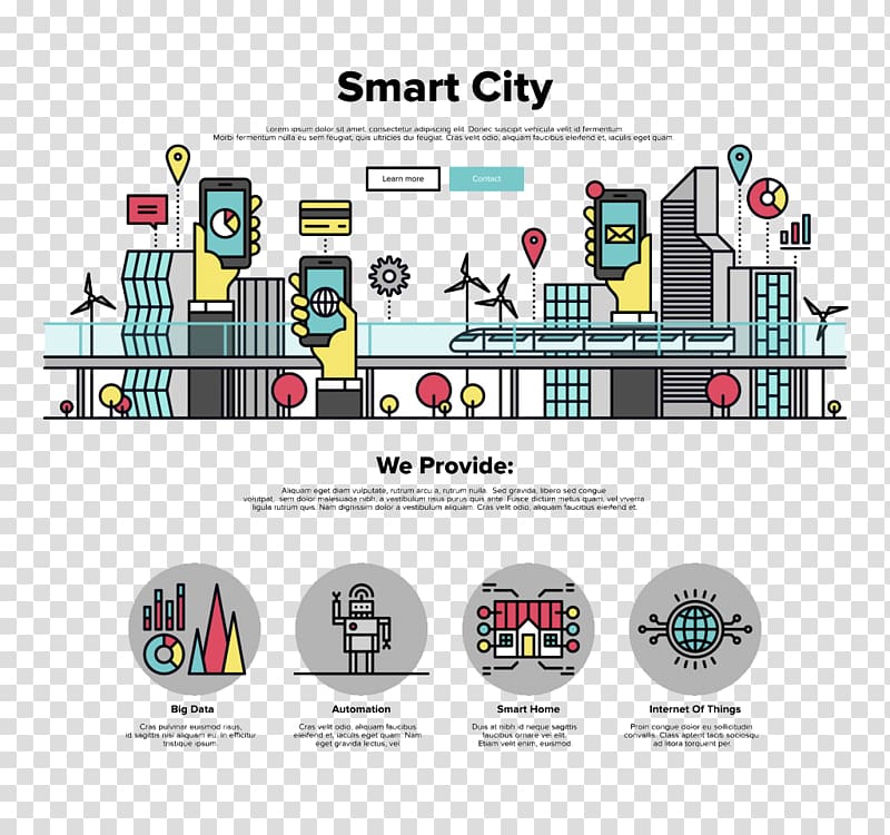 Smart city Graphic design Illustration, Smart City material transparent background PNG clipart