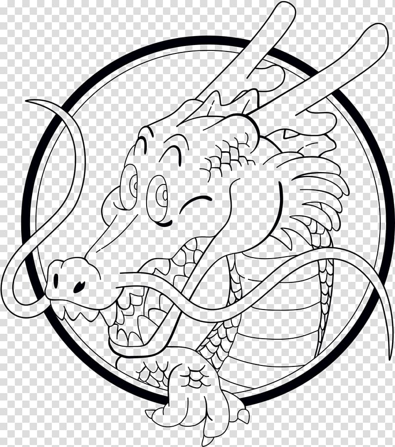 Goku Shenron Dragon Ball Drawing Line art, paper-cut dragon transparent background PNG clipart