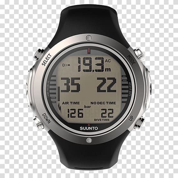 Suunto Oy Dive Computers Underwater diving Strap Watch, watch transparent background PNG clipart